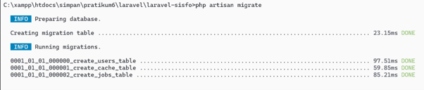 Picture8 - php artisan migrate