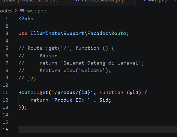 Routing parameter produk id